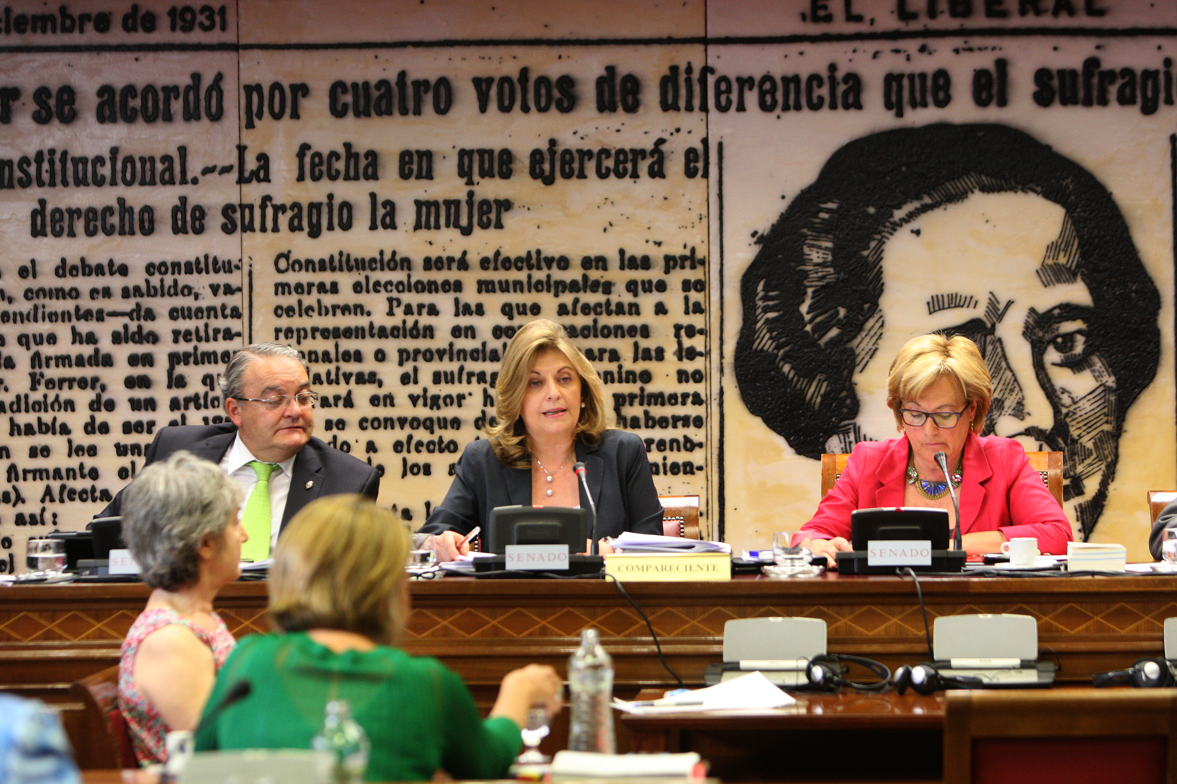 Engracia Hidalgo durante su intervención en el Senado