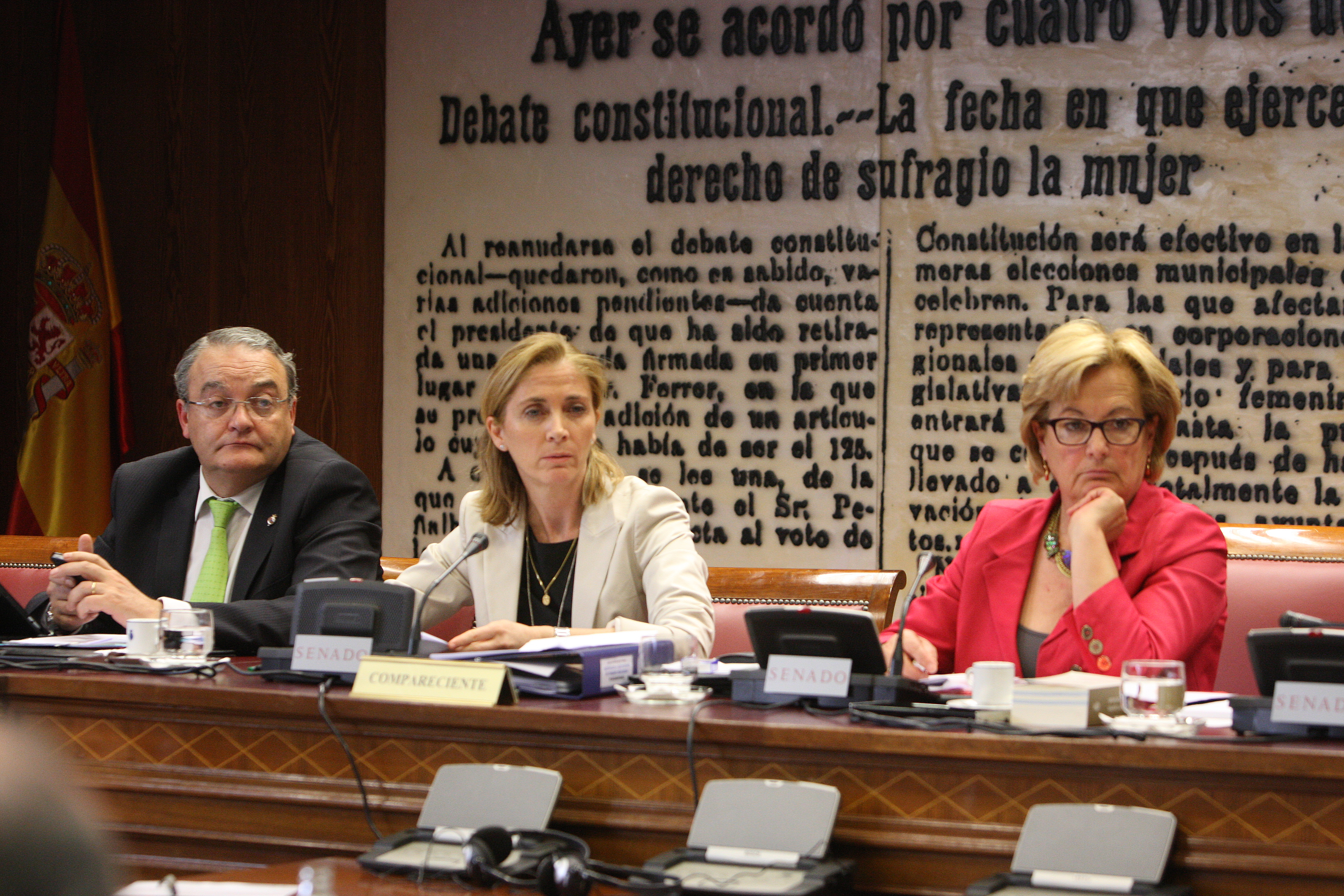 Marina del Corral durante su intervención en el Senado