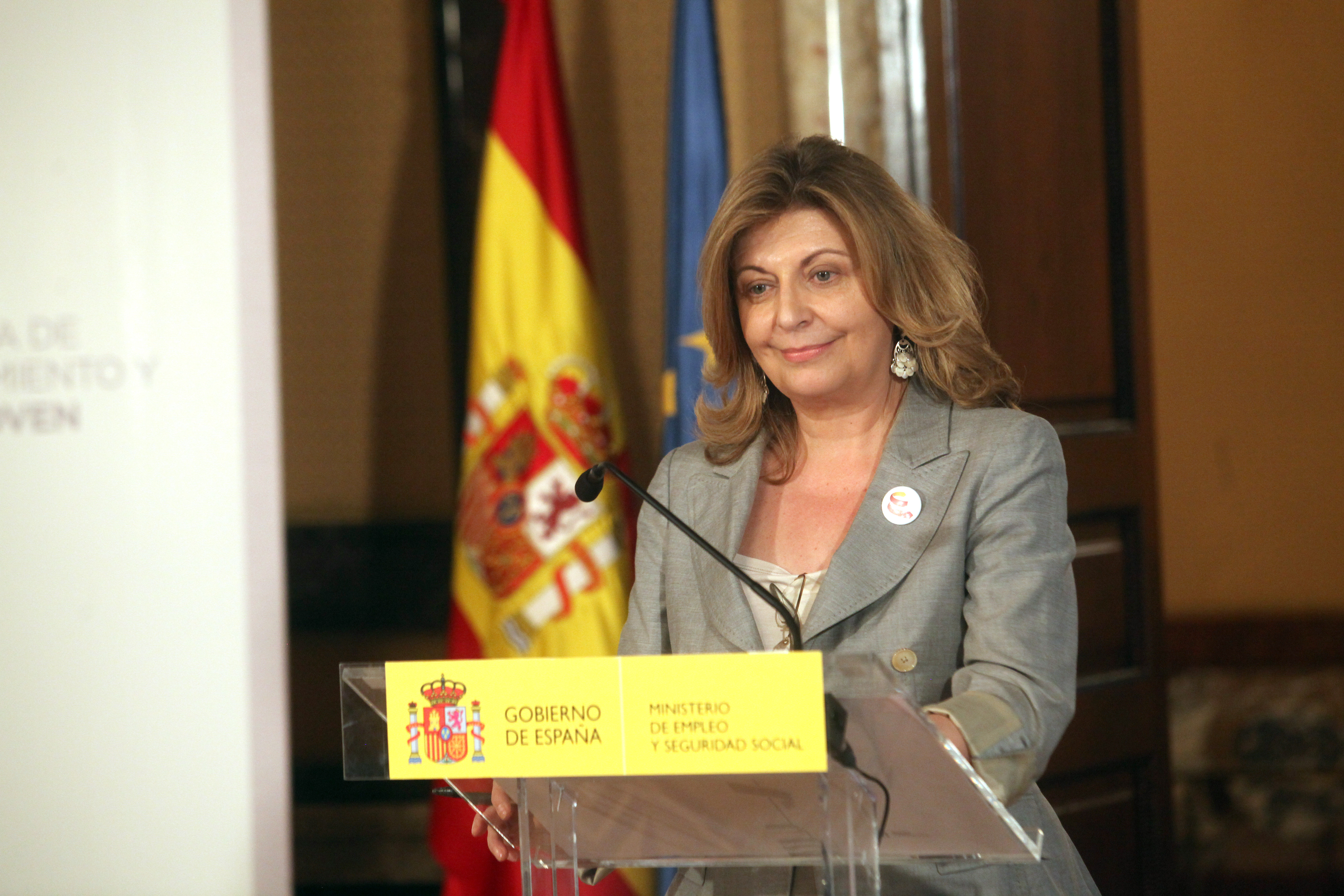 Rueda de prensa de Engracia Hidalgo en la  Reunión Técnica de Ministros y Secretarios de Estado de 
