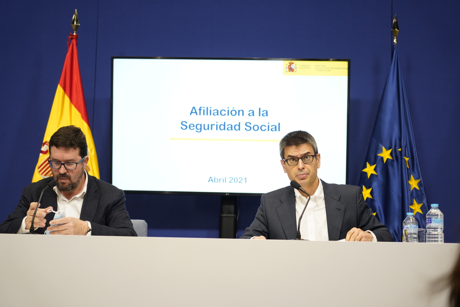 Rueda de prensa de afiliación a la Seguridad Social de abril
