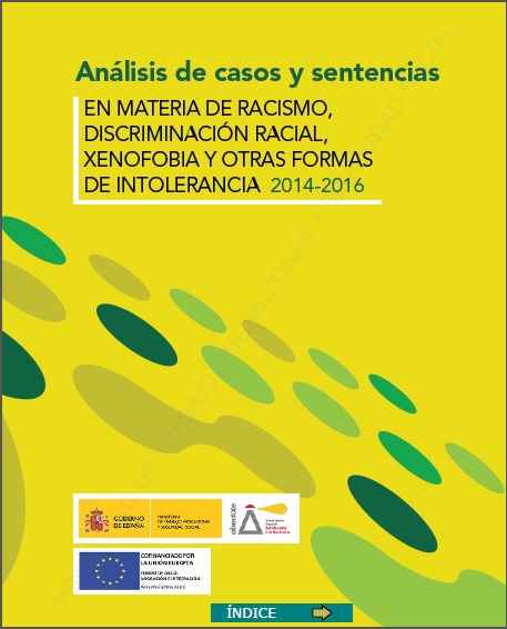 Portada de la publicación 'Análisis de casos y sentencias en materia de racismo, discriminación racial, xenofobia y otras formas de intolerancia'