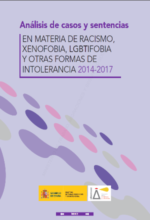 Portada de la publicación 'Análisis de Casos y Sentencias en Materia de Racismo, Xenofobia, LGTIBfobia y Otras Formas de Intolerancia, 2014-2017'